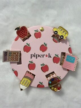 Piper K School-Themed Enamel Bling Mini Hair Clip Set